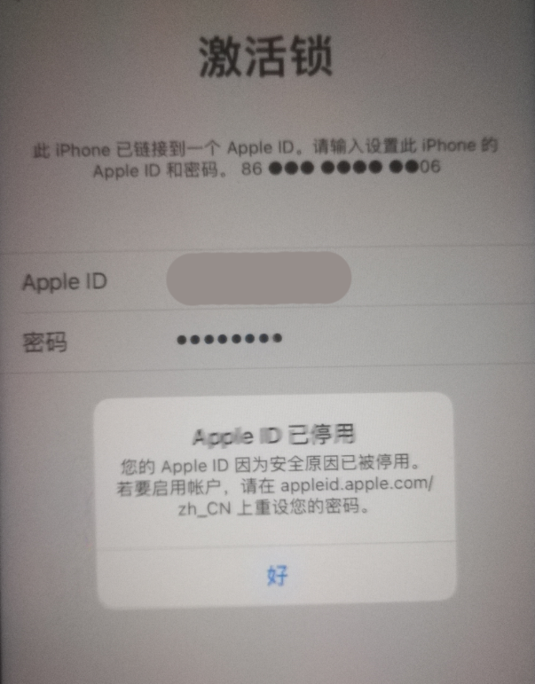 平邑苹果手机维修分享iPhone 12 出现提示“Apple ID 已停用”怎么办 